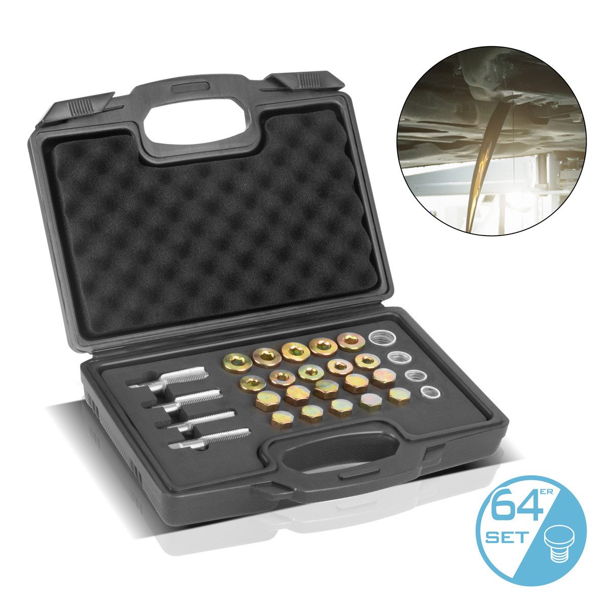 STAHLWERK Werkzeugset Ölablassschraube Reparatur Set 64 Teile, (1-tlg)