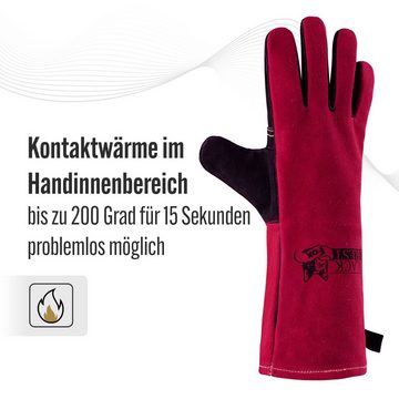 BLACK FOREST FOX Grillhandschuhe Pro 200 hitzebeständige Grill- und Arbeitshandschuhe, Pink