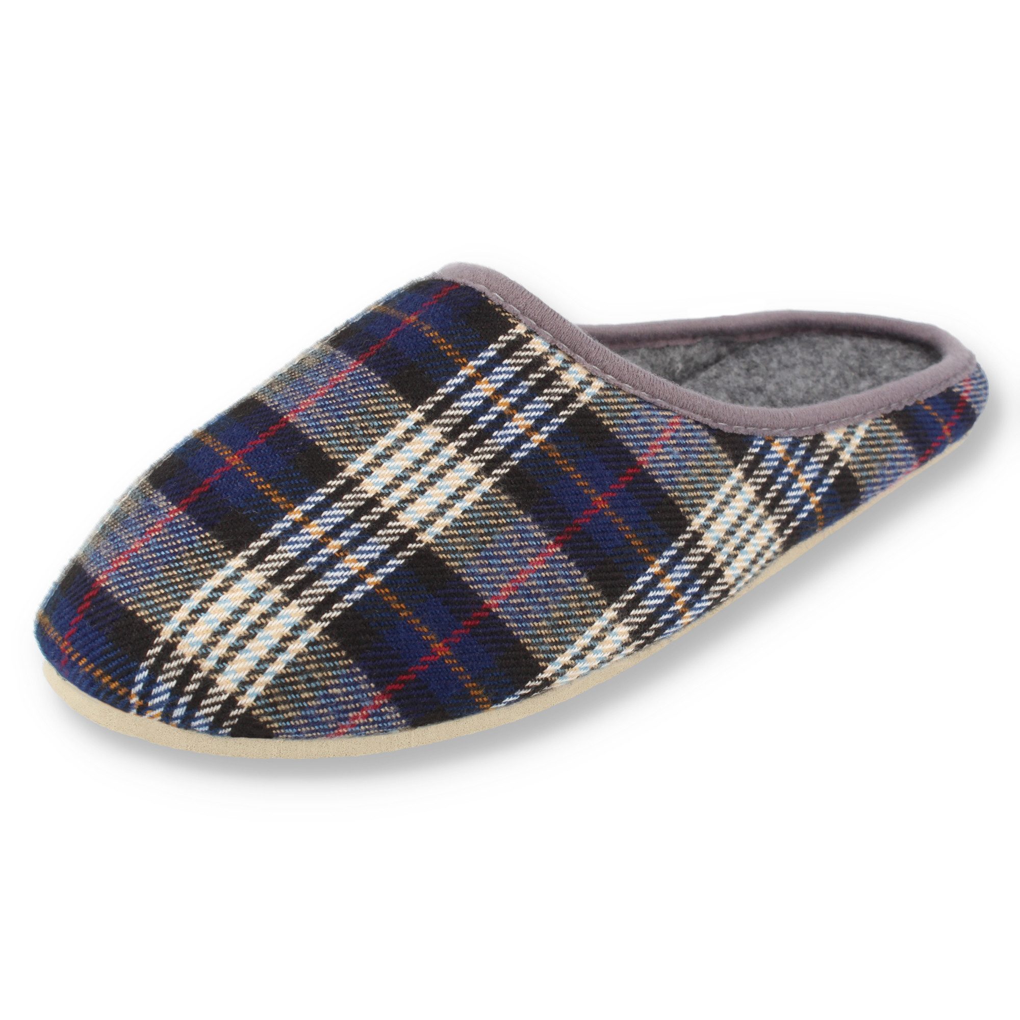 filsko Abisko kariert Damen Herren Kinder Hausschuh Filzpantoffeln, Leichtgewicht, Gästehausschuhe, Slip-On, Gummisohle – Bild 2 von 5