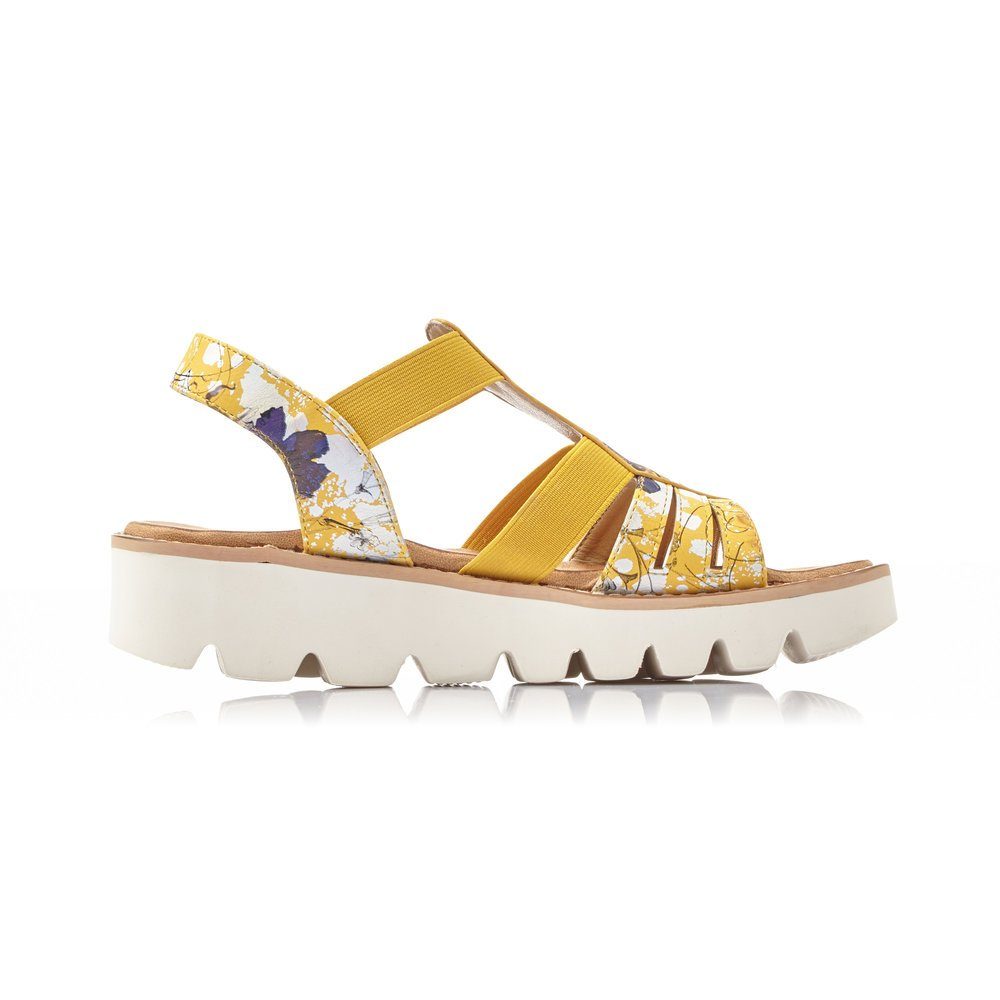 Rieker Rieker Damen Sandalette V7371-91 yellow-multi Sandale