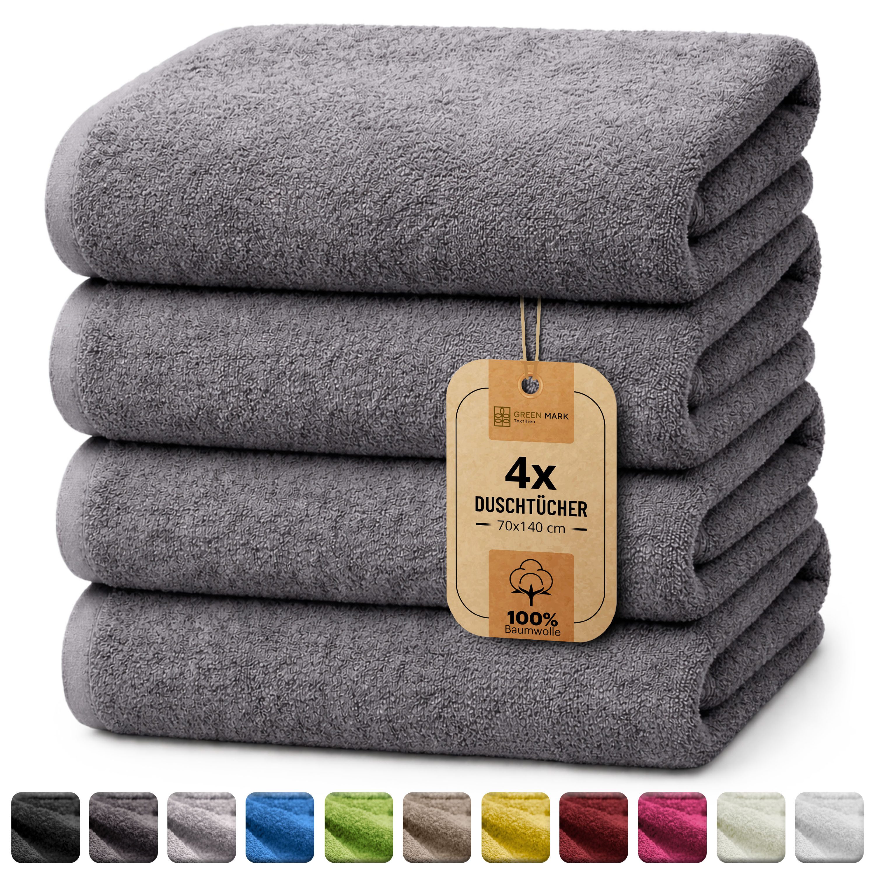 NatureMark Duschtuch 4er-Sparpack Frottier Duschtücher 70x140cm, 100% Baumw günstig online kaufen