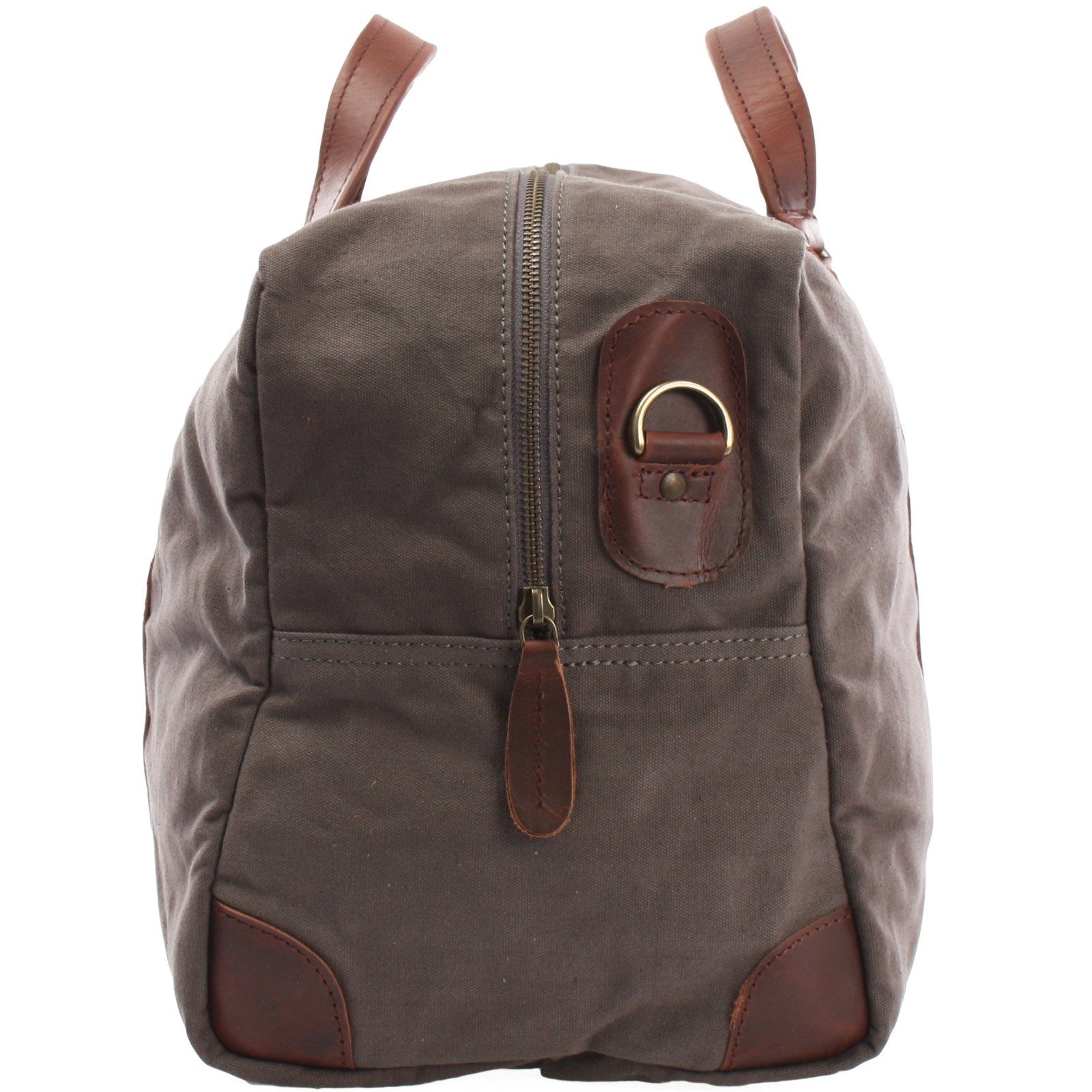 LECONI Weekender kleine Reisetasche Damen & Herren Sporttasche Canvas + Leder LE2009, Canvas & Leder - abnehmbarer Schulterriemen - 45x25x20 cm