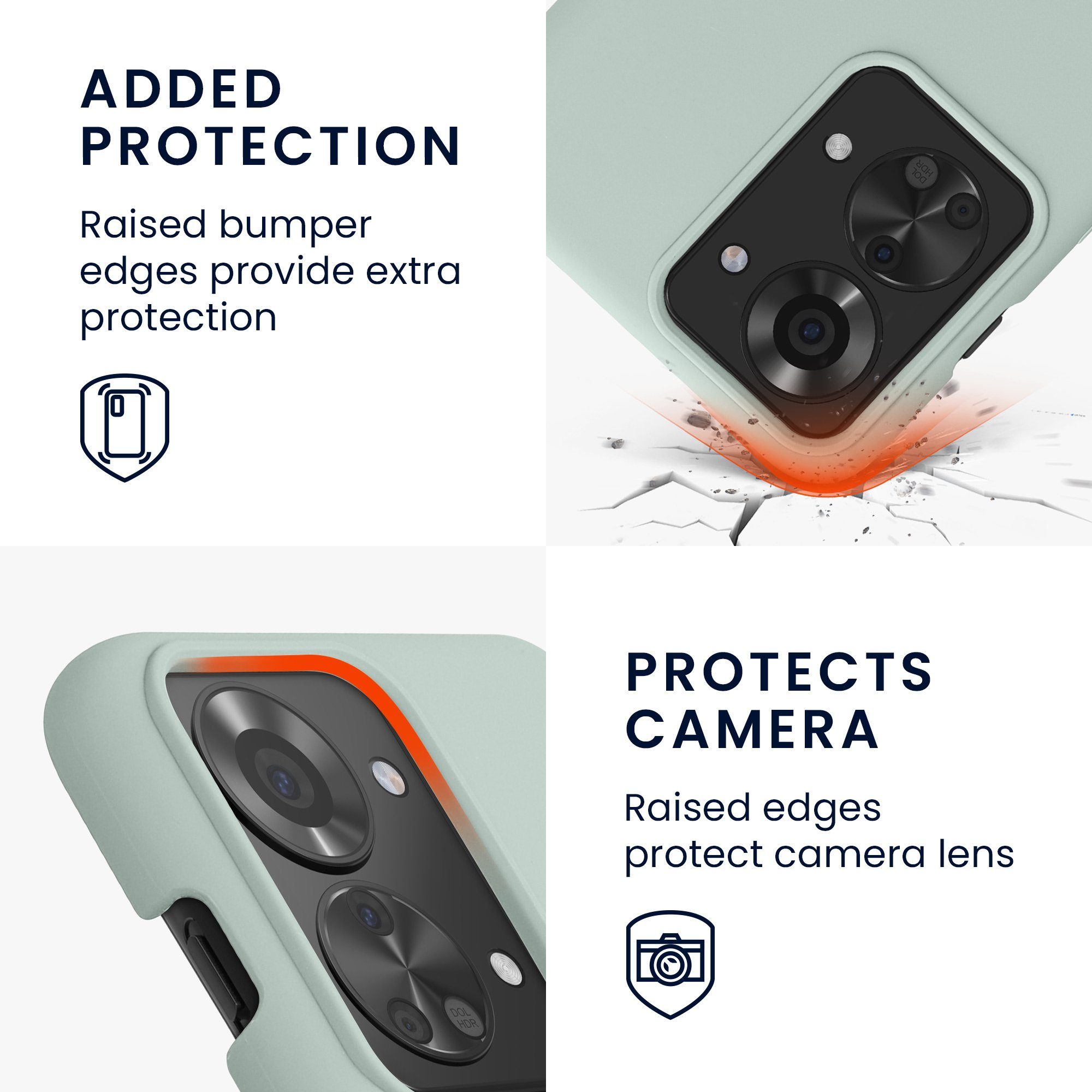 kwmobile Handyhülle Handyhülle für OnePlus Nord 2T 5G Hülle, Weiches Handy Silikon Case - Schutzhülle Cover