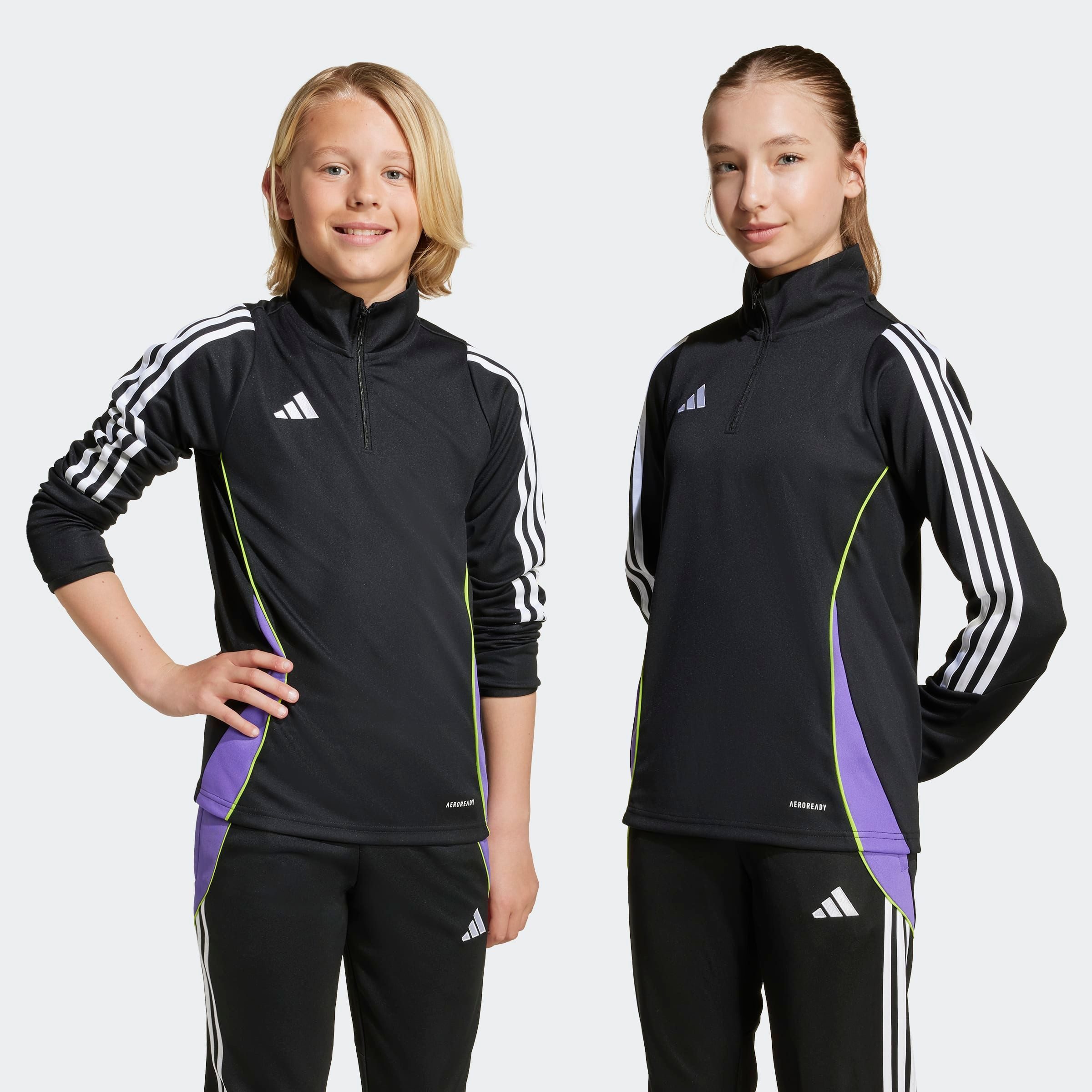 adidas Performance Trainingsshirt TIRO 24 KIDS TRAININGSOBERTEIL schmaler Schnitt, mit Reißverschluss, atmungsaktiv