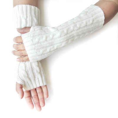 Sonia Originelli Strickhandschuhe Armstulpe Handschuhe Strick Uni Gemütlich Lang Größe: Onesize