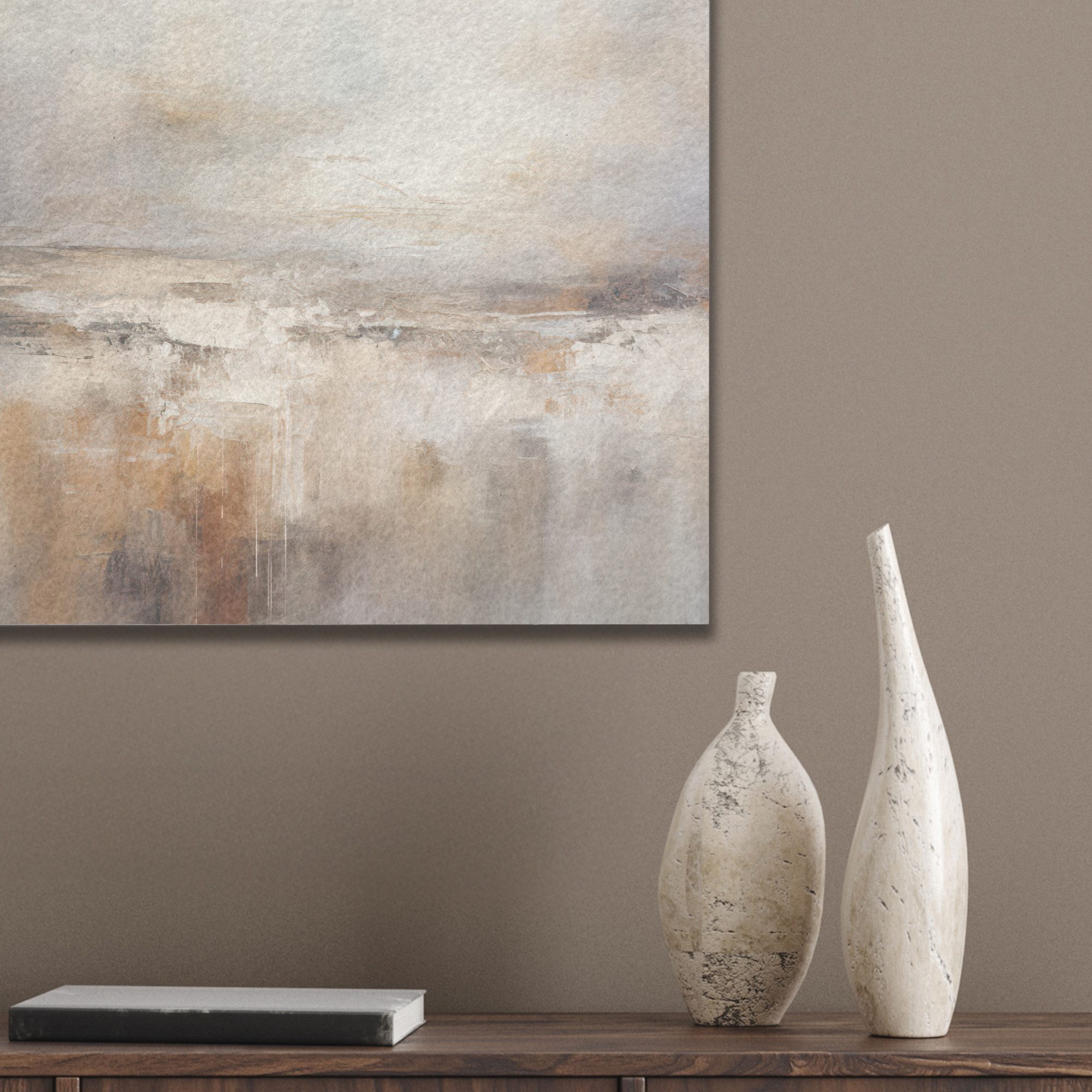 MuchoWow Gemälde Kunst - Industriell - Grau - Braun - Abstrakt, Fotodruck (1 St), Schlafzimmer Deko Aesthetic, Bilder über Bett, 40x30 cm – Bild 4 von 5