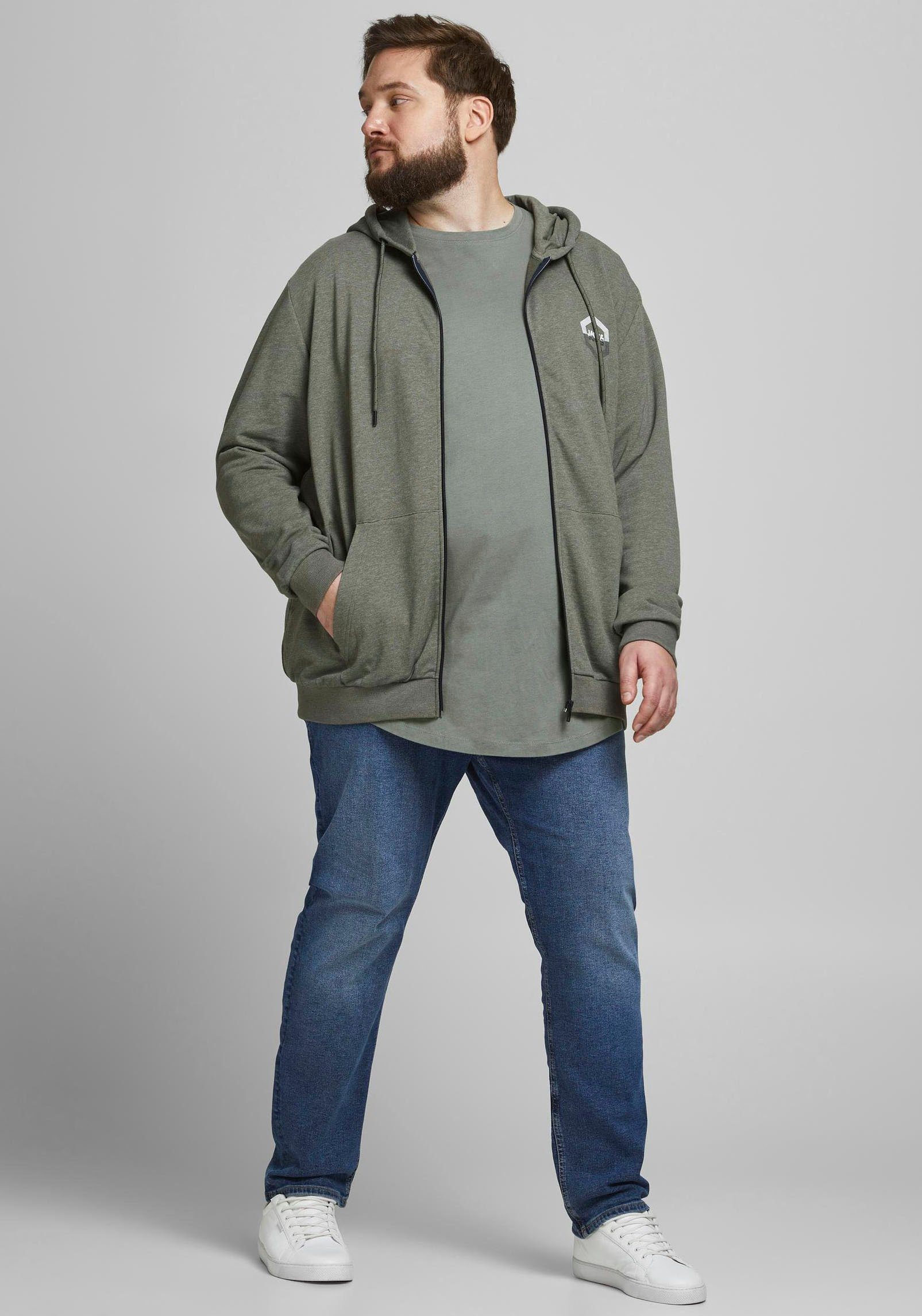 Jack & Jones Herren Rundhals T-Shirt JJENOA - Regular Fit Plussize günstig online kaufen