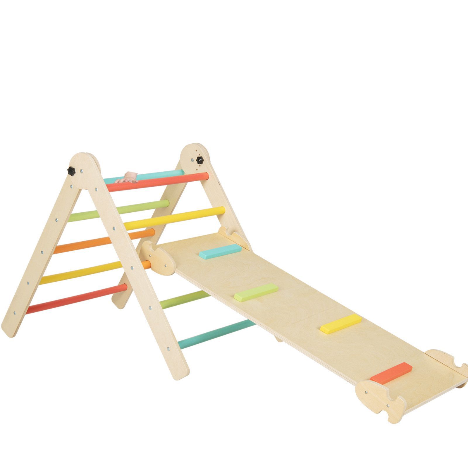 COSTWAY Klettergerüst, 3 in 1 mit Rutsche, Rampe, faltbar, höhenverstellbar