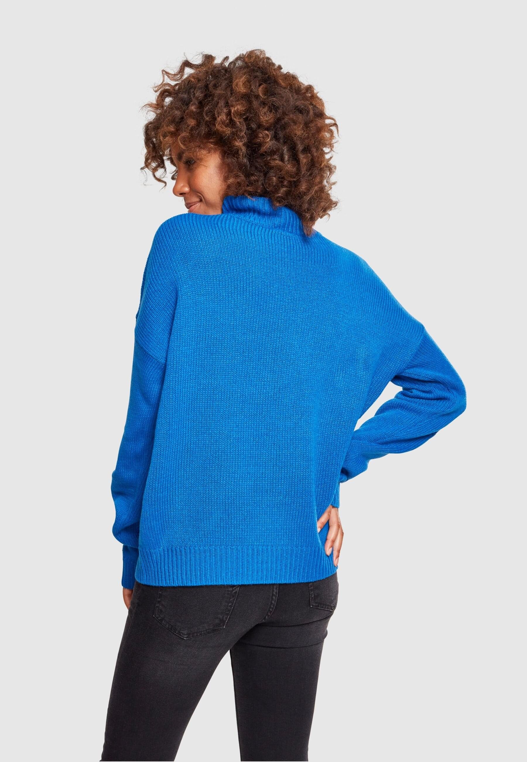 URBAN CLASSICS rightblue Oversize Damen Kapuzenpullover Ladies (1-tlg) Turtleneck Sweater