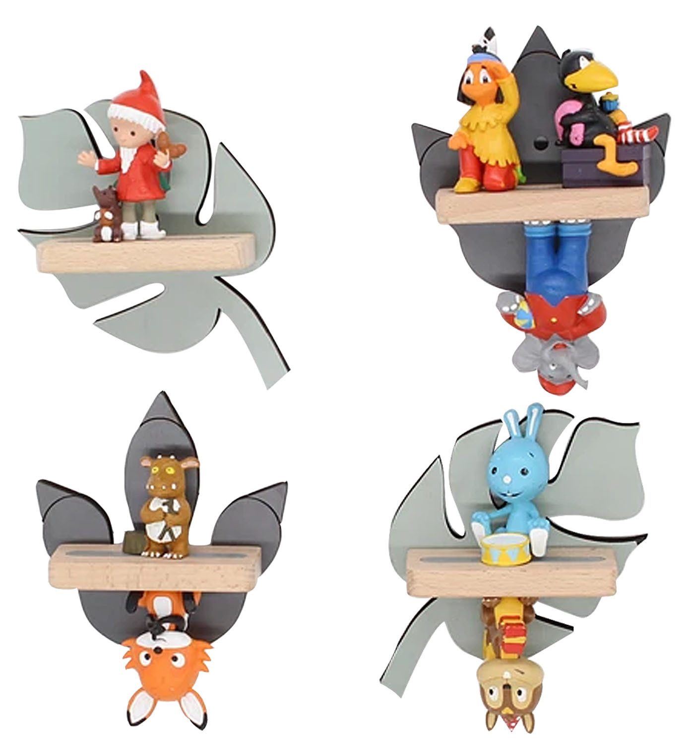 Boarti Wandregal Regal Blätter 4 teiliges Set Kinder Tonies Figuren günstig online kaufen