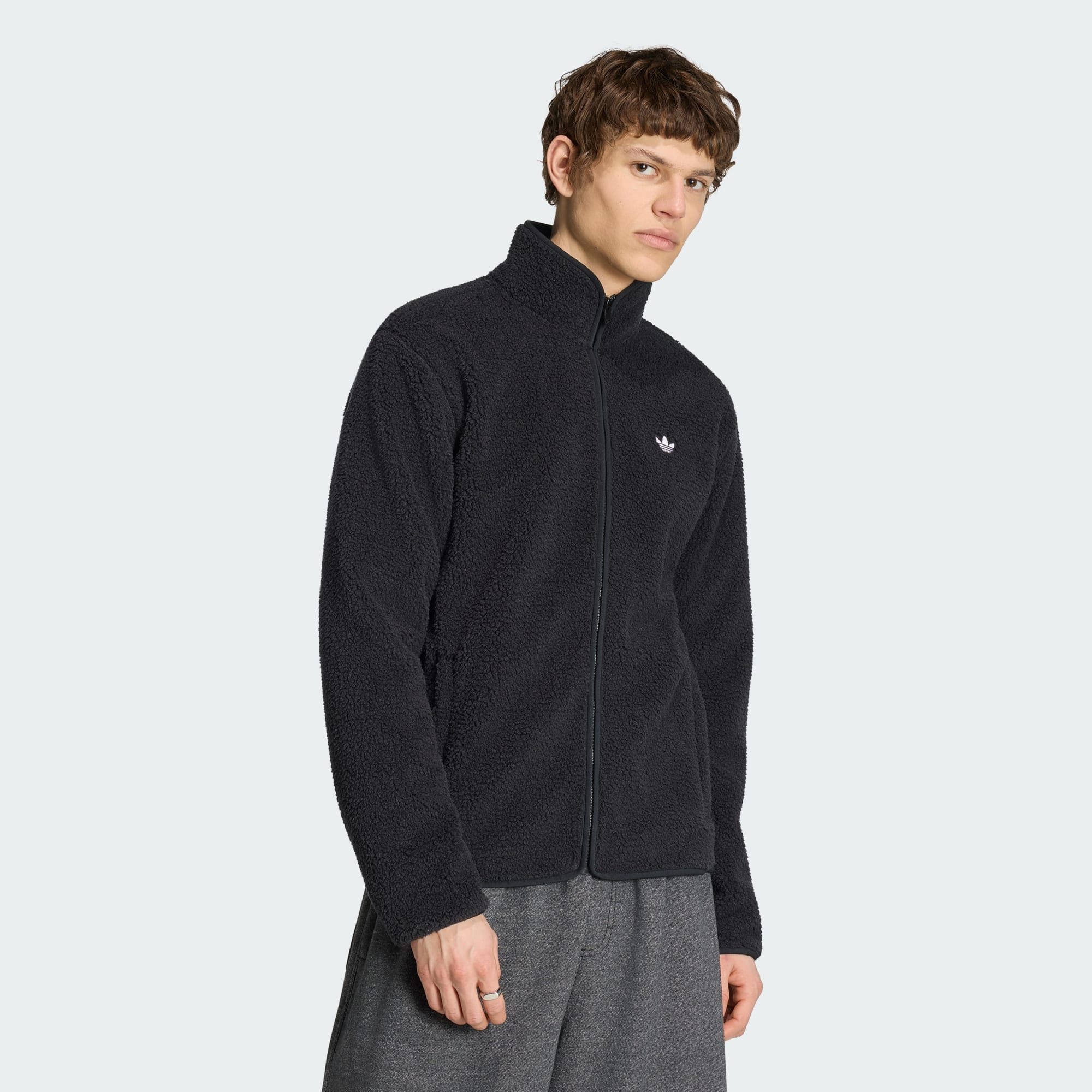 adidas Originals Fleecejacke TREFOIL ESSENTIALS TEDDY FLEECE (1-St)