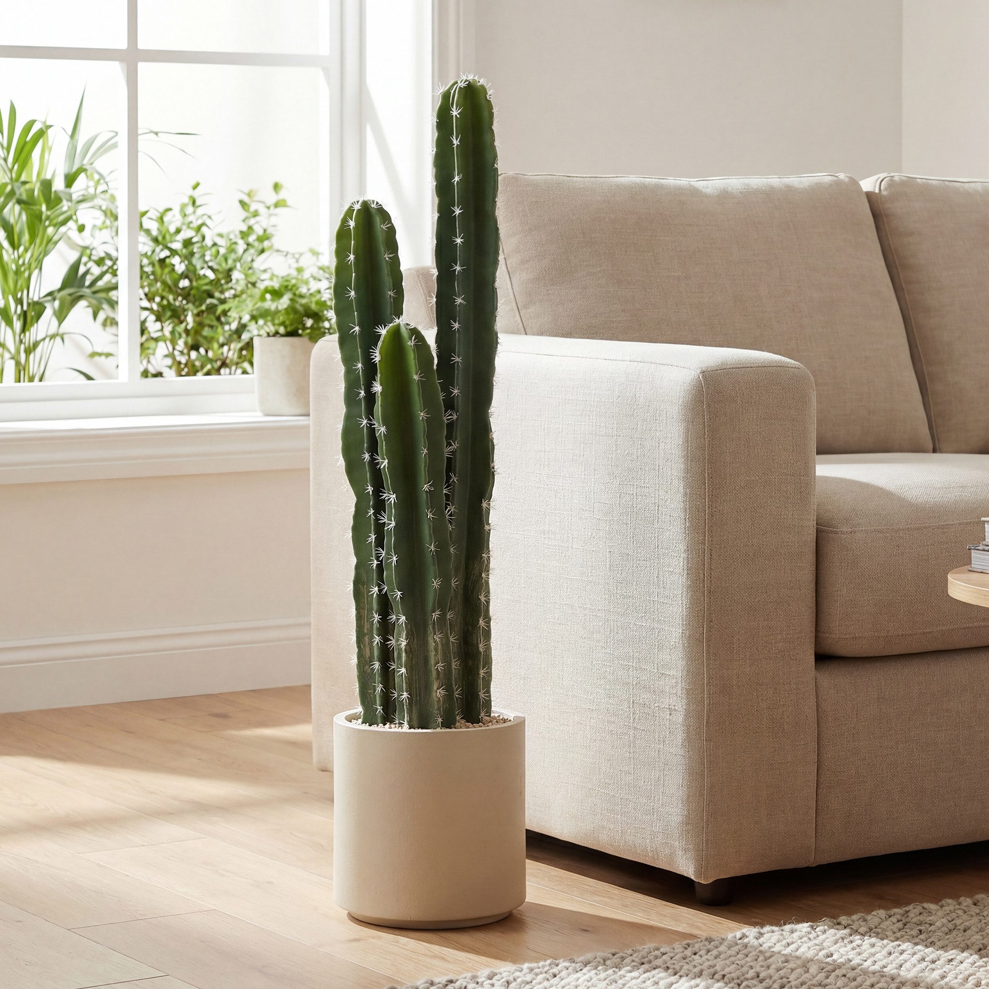 Kunstpflanze Künstliche Pflanzen im Topf, Säulenkaktus wie echt Kaktus, HOMCOM, Höhe 95 cm, Dekoration für Zuhause, Büro, Einweihungsgeschenke
