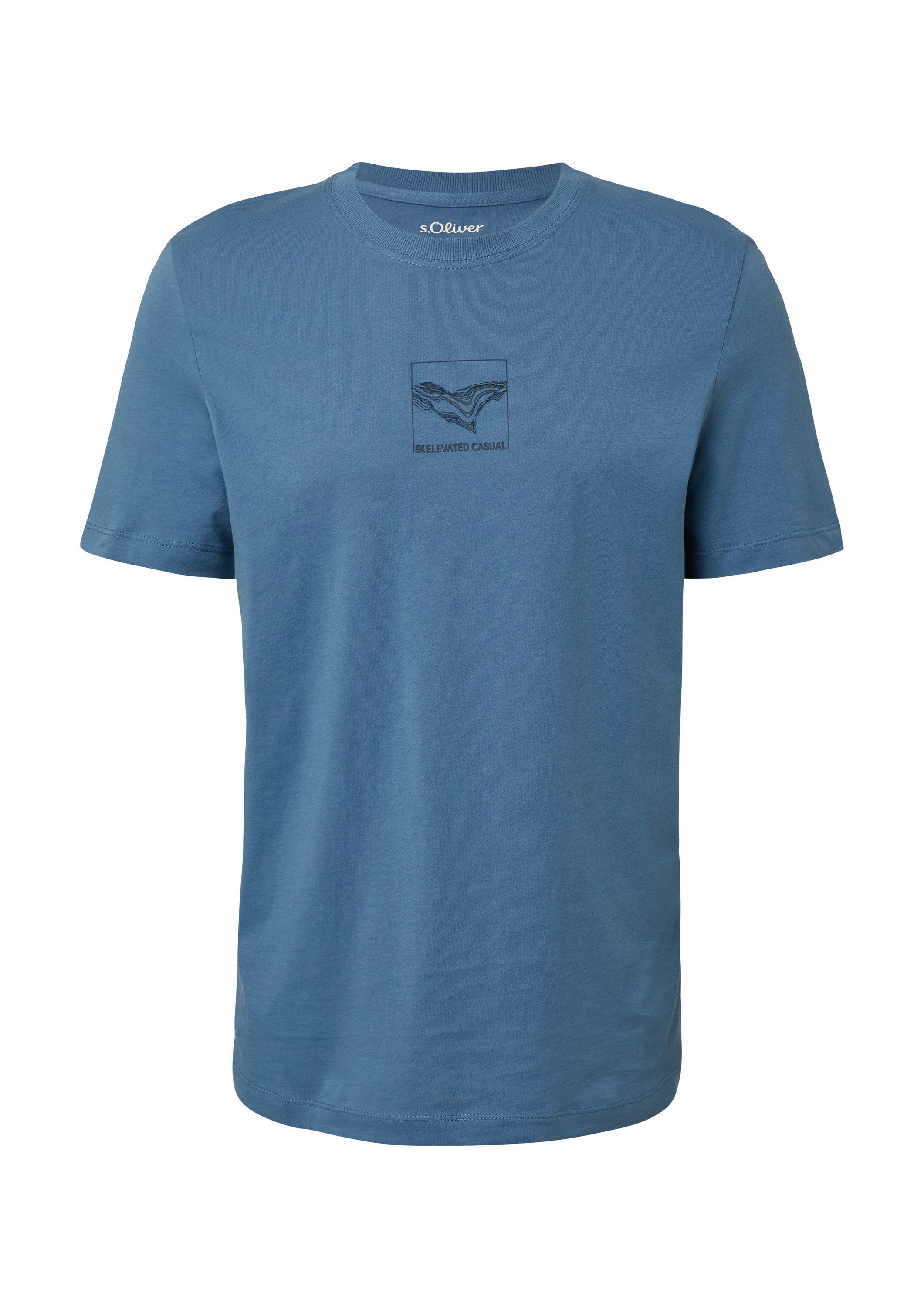 s.Oliver Kurzarmshirt T-Shirt Baumwoll-T-Shirt mit Crew Neck und Front-Prin günstig online kaufen