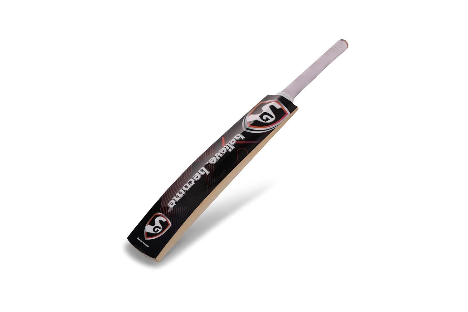 SG Badmintonschläger Thunder Plus Cricket Bat Kashmir Willow Kurzgriff Leicht mit Cover, (Einzelner Cricket-Schläger mit Schutzhülle, Größe Short Handle, Farbe Beige)