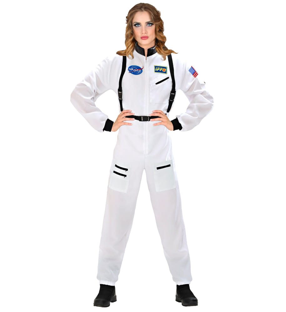 Kostüm Astronaut Overall weiss Damen