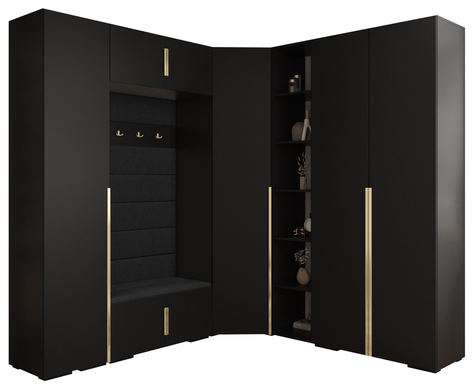 ABIKS MÖBEL Kompaktgarderobe INOVA 1 SATZ 2 Möbelset, Garderobe mit Kleiderstange und Regalen