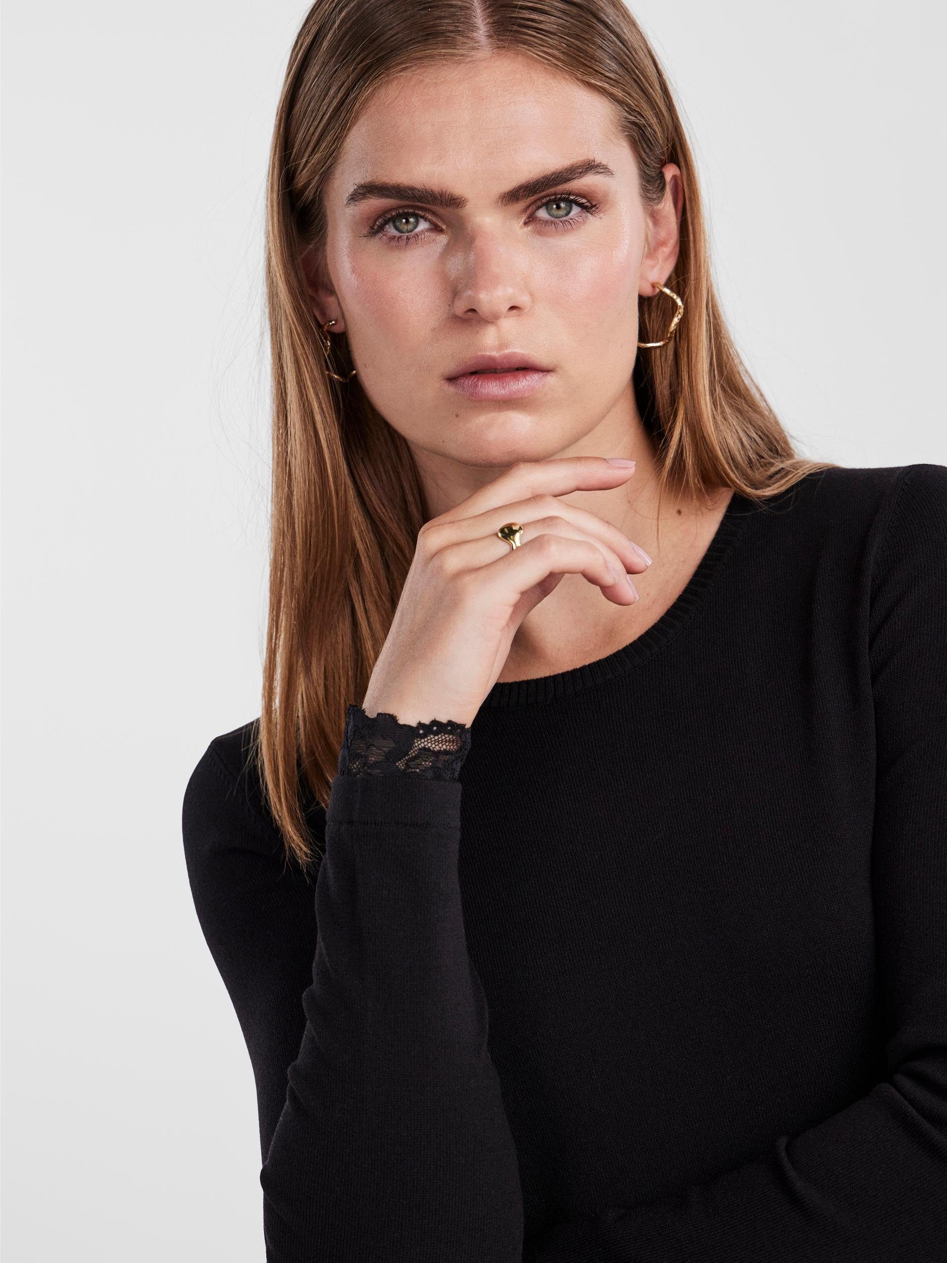 Y.A.S Strickkleid YASBECCO mit Spitze am Ärmelsaum günstig online kaufen