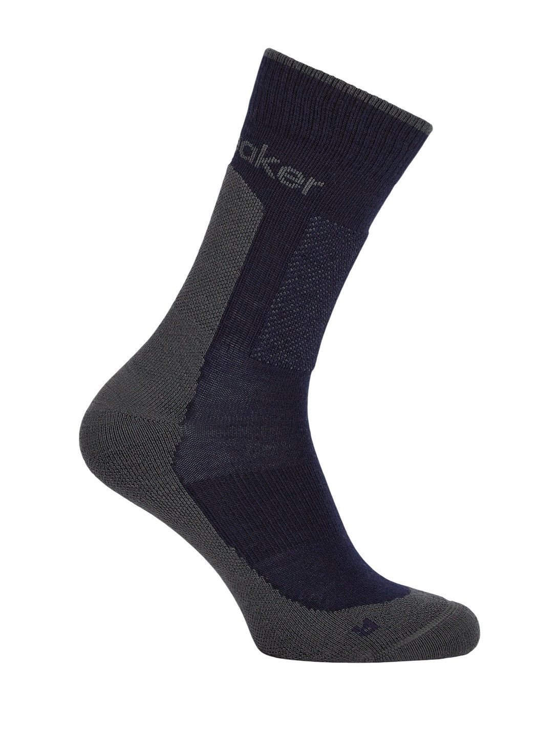Icebreaker Wandersocken Crew Hike+ Medium (Merinowolle, strapazierfähig, leicht) navyblau/grau