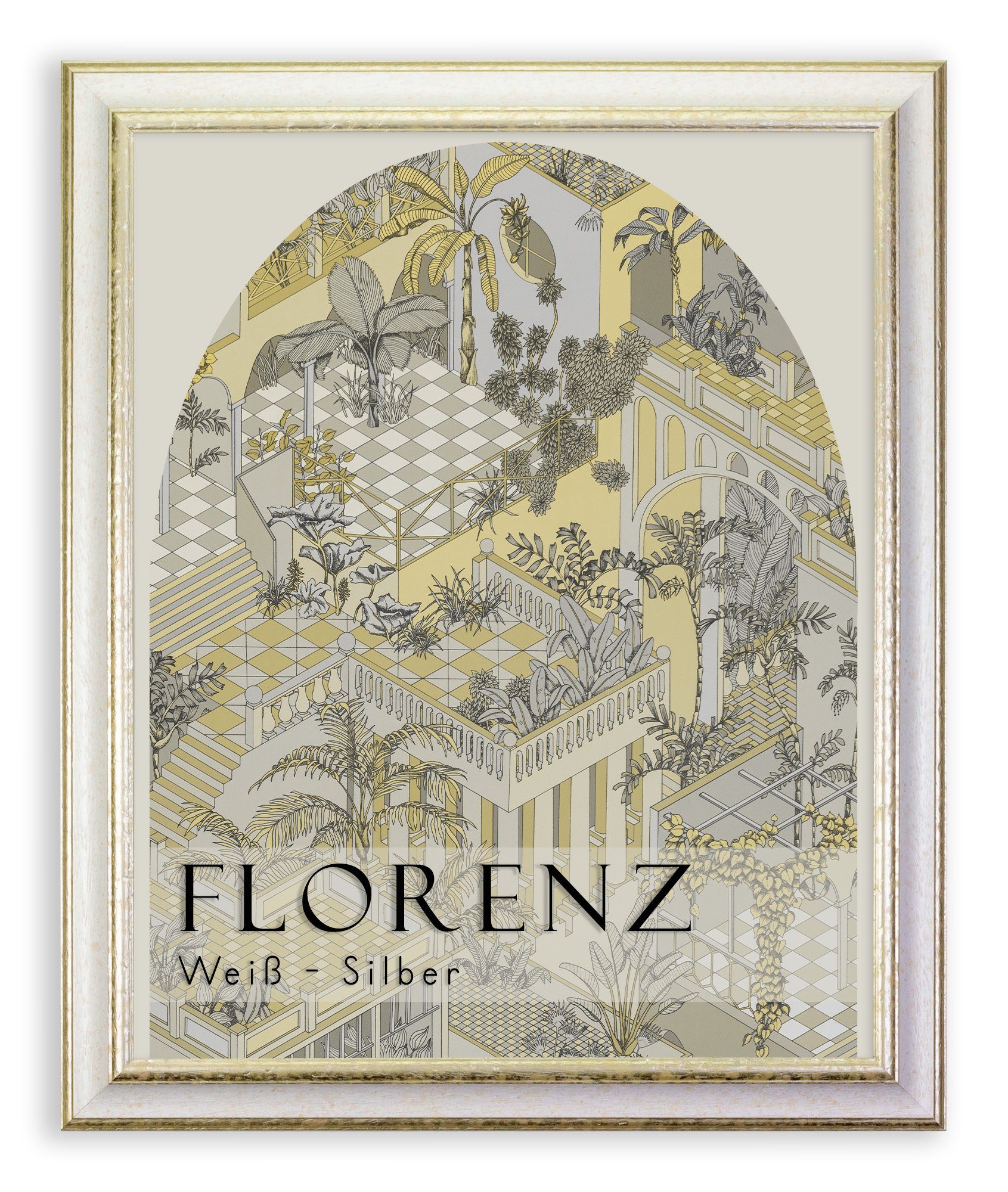 BIRAPA Einzelrahmen Bilderrahmen Florenz, (1 Stück), 20x20 cm, Weiß Silber, Holz