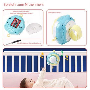 DOPWii Nachtlicht Neugeborenen Bettglocke mit Licht,Musik,Rotation, Förderung der Entwicklung von Babys Sinnes- und Handlungsfähigkeiten