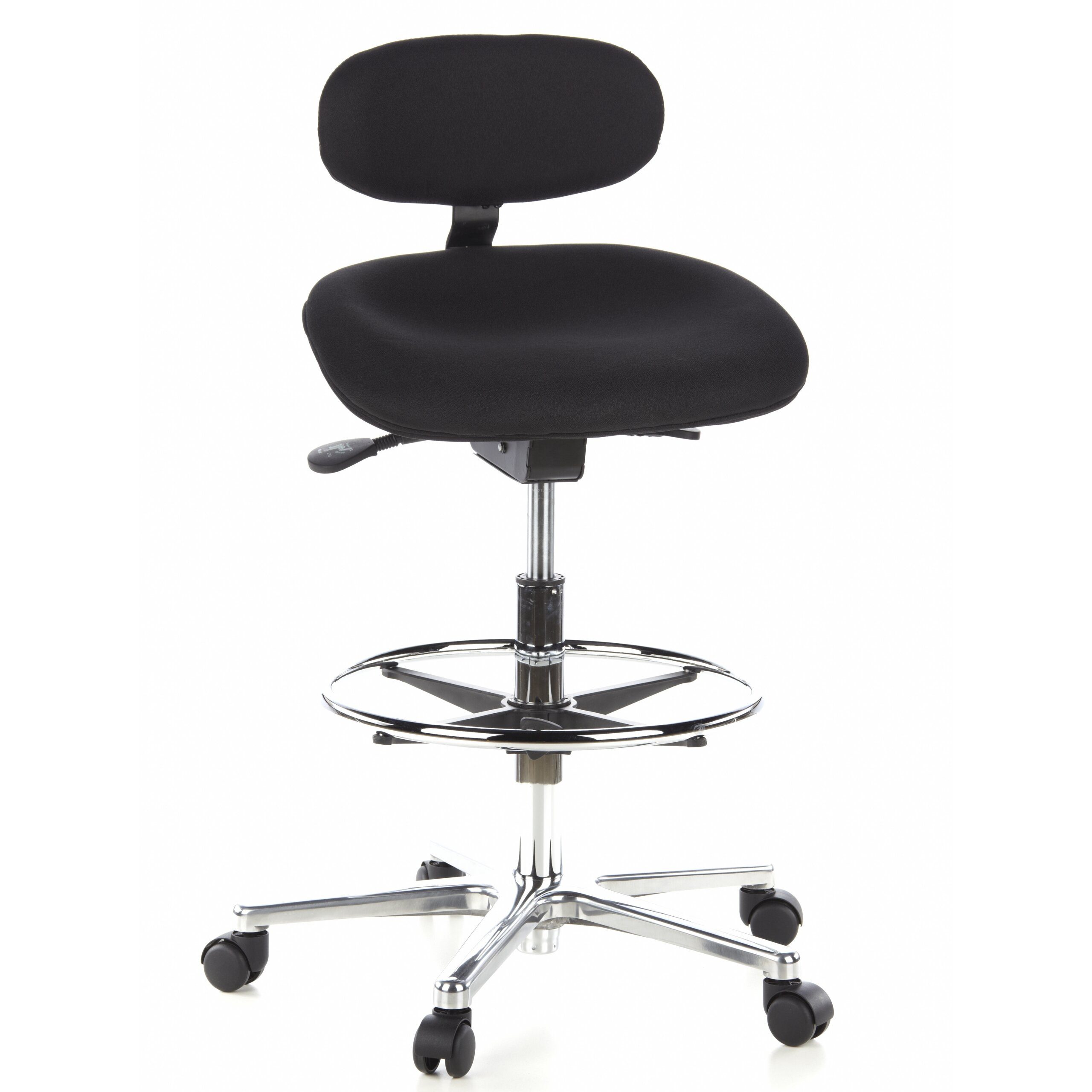 hjh OFFICE Drehstuhl Counterstuhl Work Mf Stoff ohne Armlehnen (1 St), Arbeitsstuhl hoch, Bürostuhl mit Fußablage