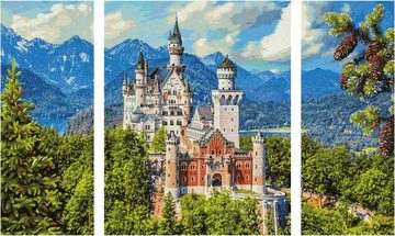 Schipper Malen nach Zahlen Meisterklasse Triptychon - Schloss Neuschwanstein, Made in Germany