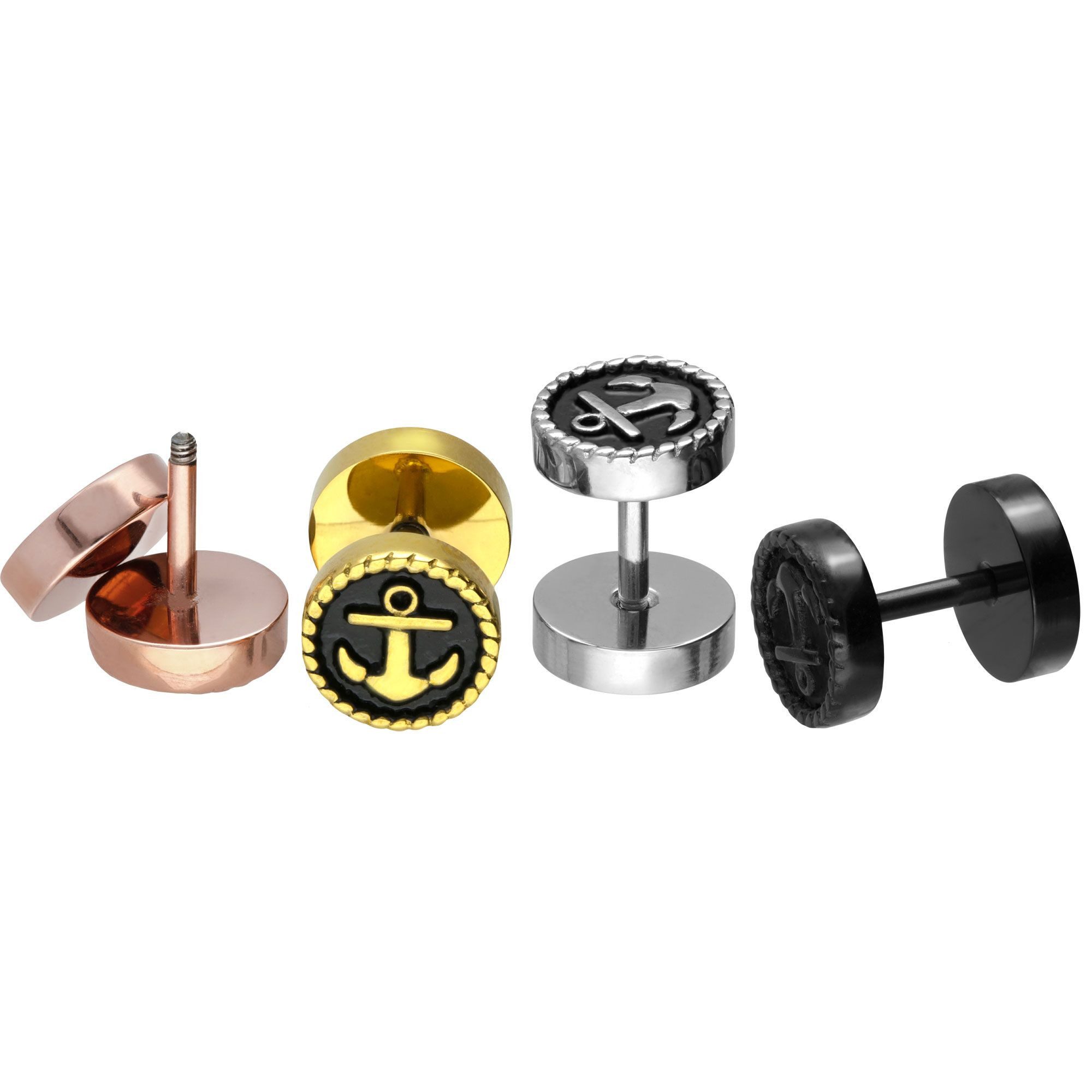 PIERCINGLINE Fake-Ear-Plug Chirurgenstahl Fake Plug ANKER (Fake Plugs, 1-tlg)