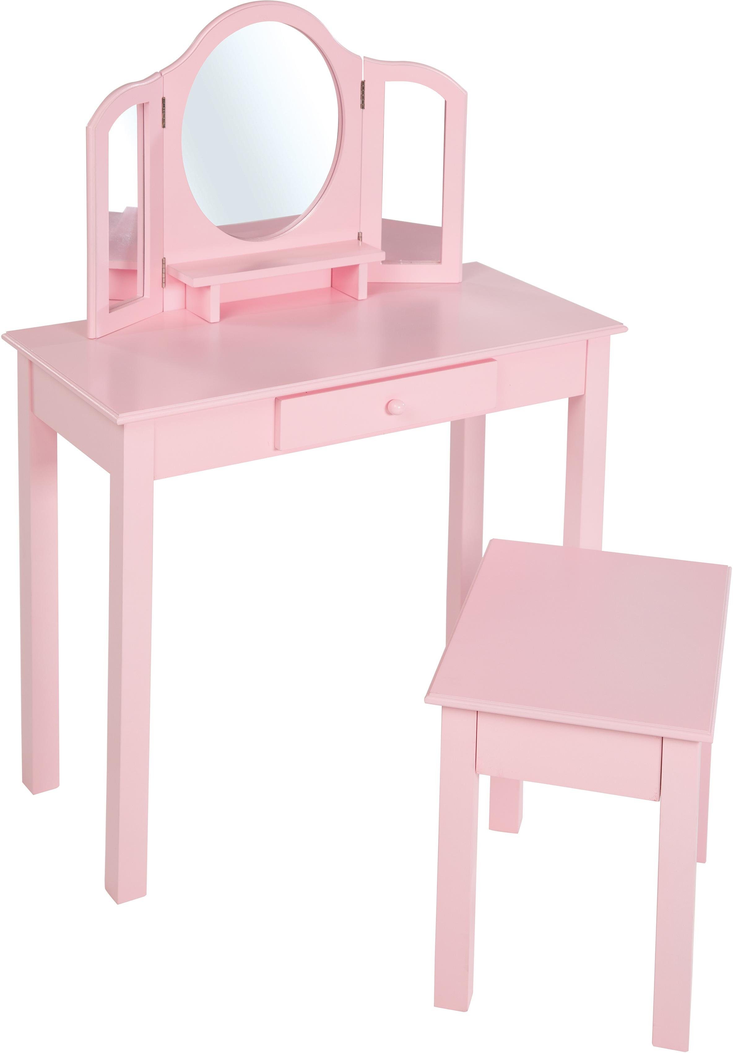 Schminktisch Frisiertisch Hocker mit Schmink mit und roba® rosa Hocker,