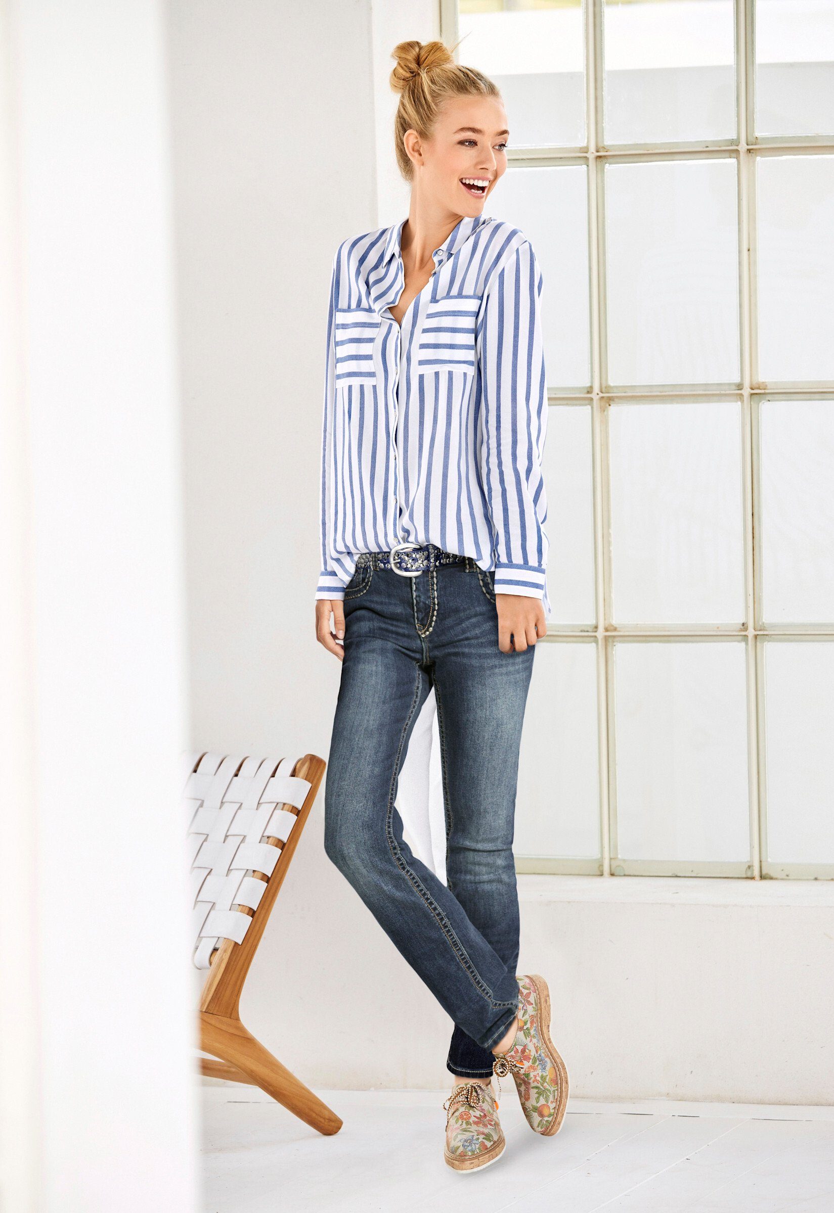 Klassische Bluse Streifenbluse