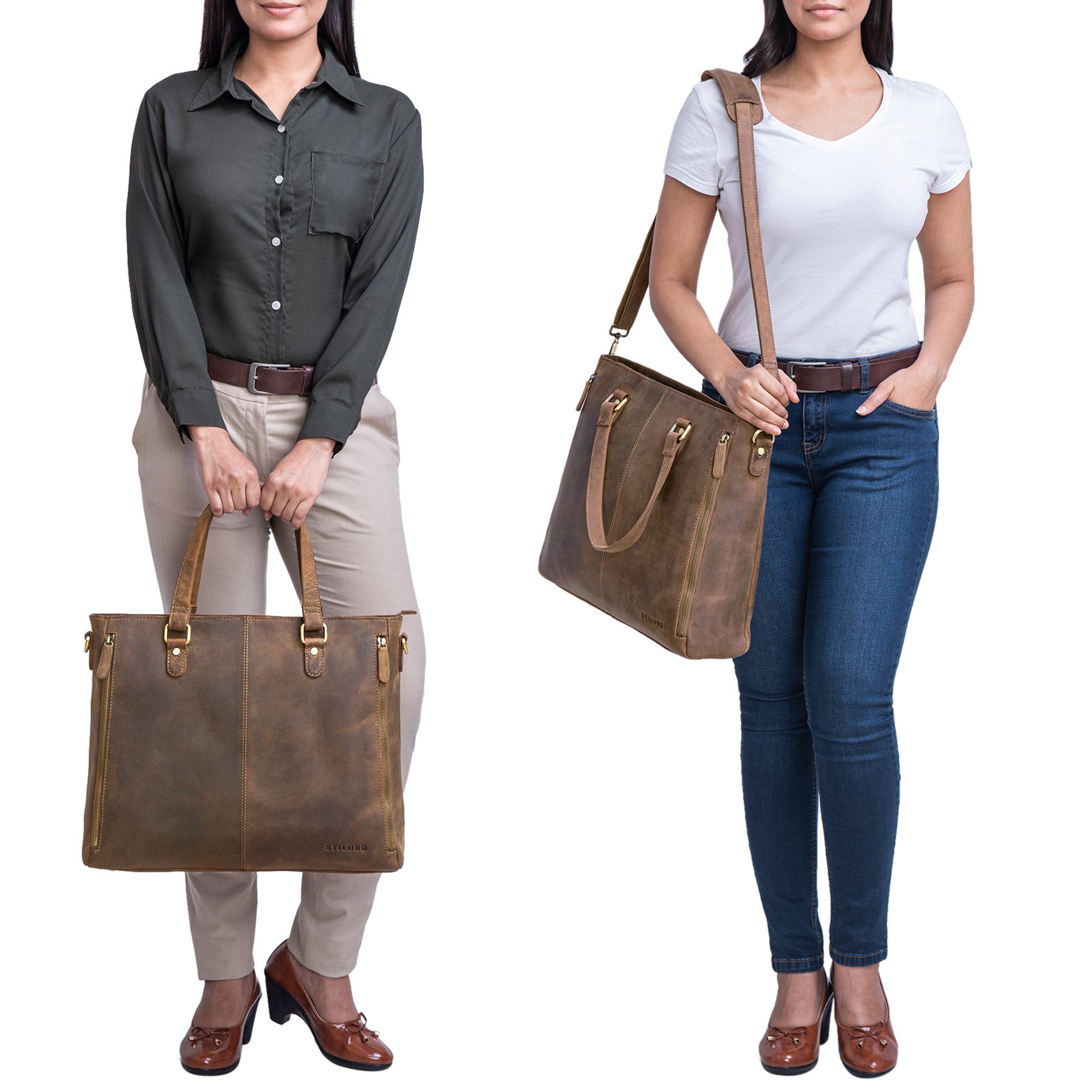 STILORD Handtasche "Amber" Business Umhängetasche Damen Leder
