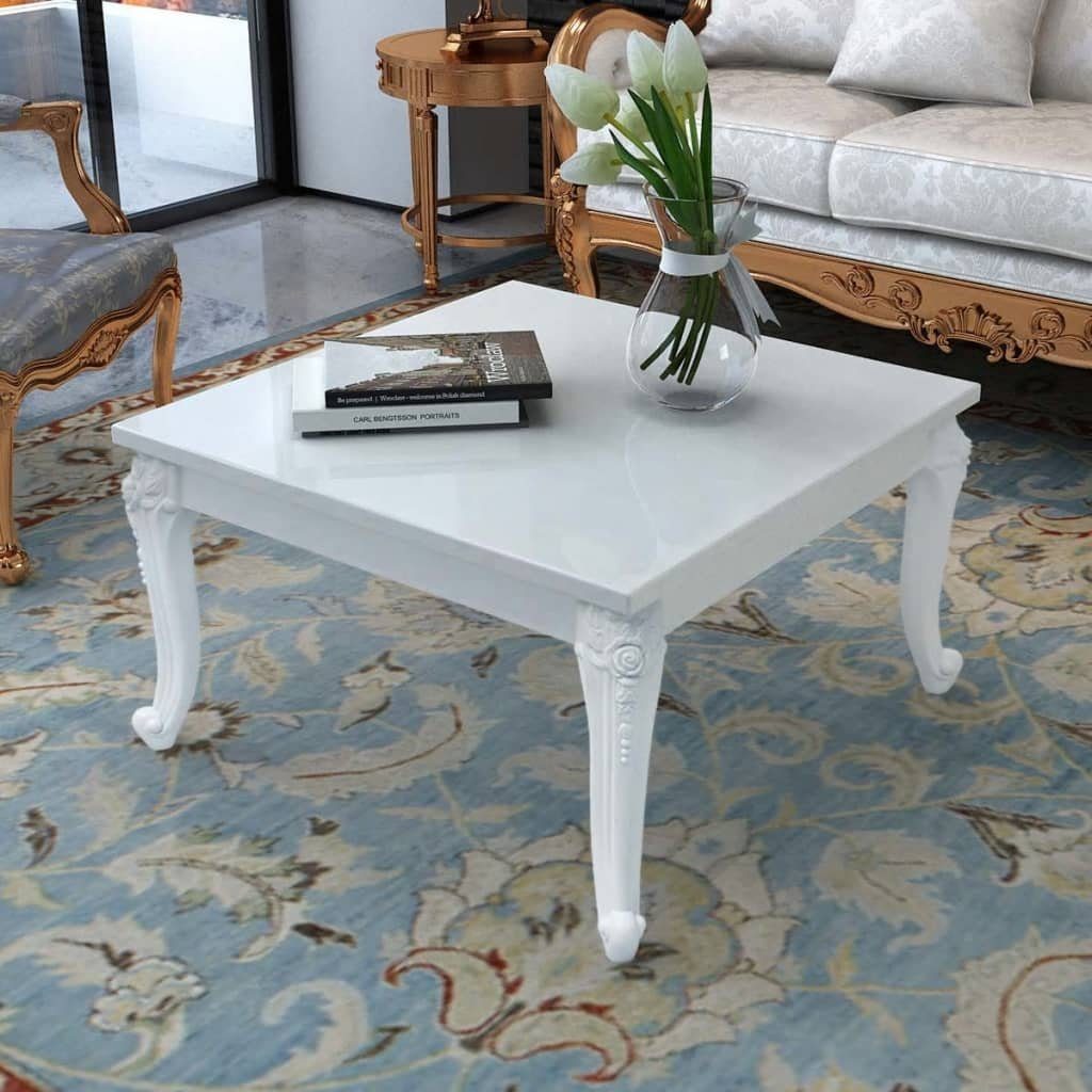 furnicato Couchtisch 80x80x42 cm Hochglanz-Weiß (1-St) günstig online kaufen