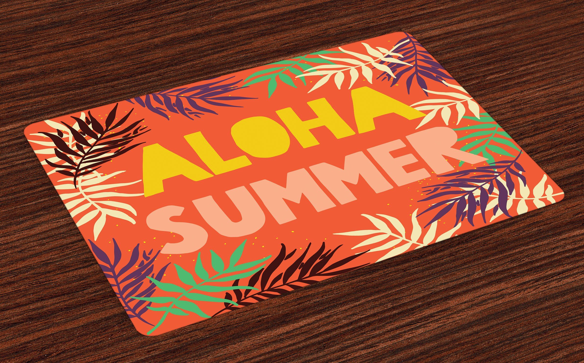 4x), 4 Abakuhaus, Aloha Waschbare Stoff Set Aloha aus Platzset, Esszimmer Sommer-exotischer Stil (4-teilig, Teilig-St., Tischdekorations Küche Digitaldruck,