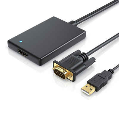 CSL Audio- & Video-Adapter VGA, USB Typ A zu HDMI, VGA zu HDMI Adapter, Konverter Kabel 1920x1080 Full HD 1080p