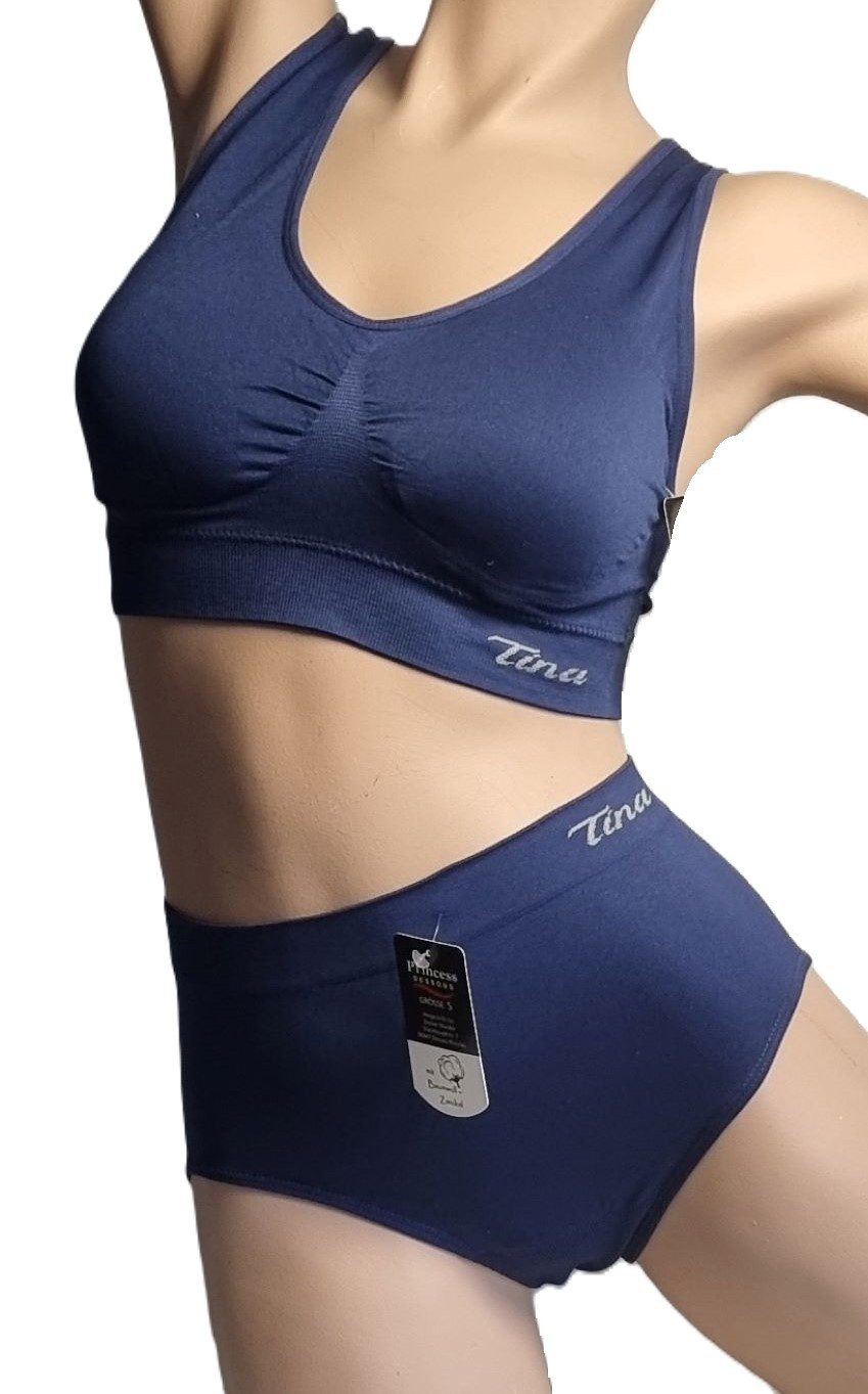Dekker Bustier "Princess Dessous " Seamless Bustier/BH super Passform gefütterte Cup (Packung, 2 Stück) Logogschriftzug "Tina"