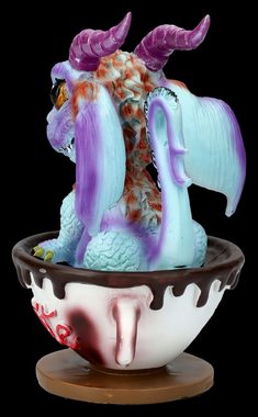 Figuren Shop GmbH Fantasy-Figur Drachenfigur in Tasse - Latte mit Eugene - Fantasy Dekofigur Drache