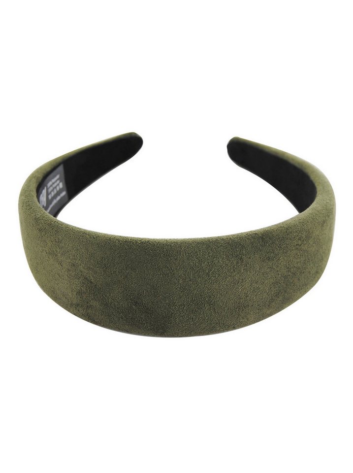 axy Haarreif Breiter Haarreif mit Flanell (Leder Optik) HRK5L, Vintage und Klassik-Look Damen Haareifen Haarband
