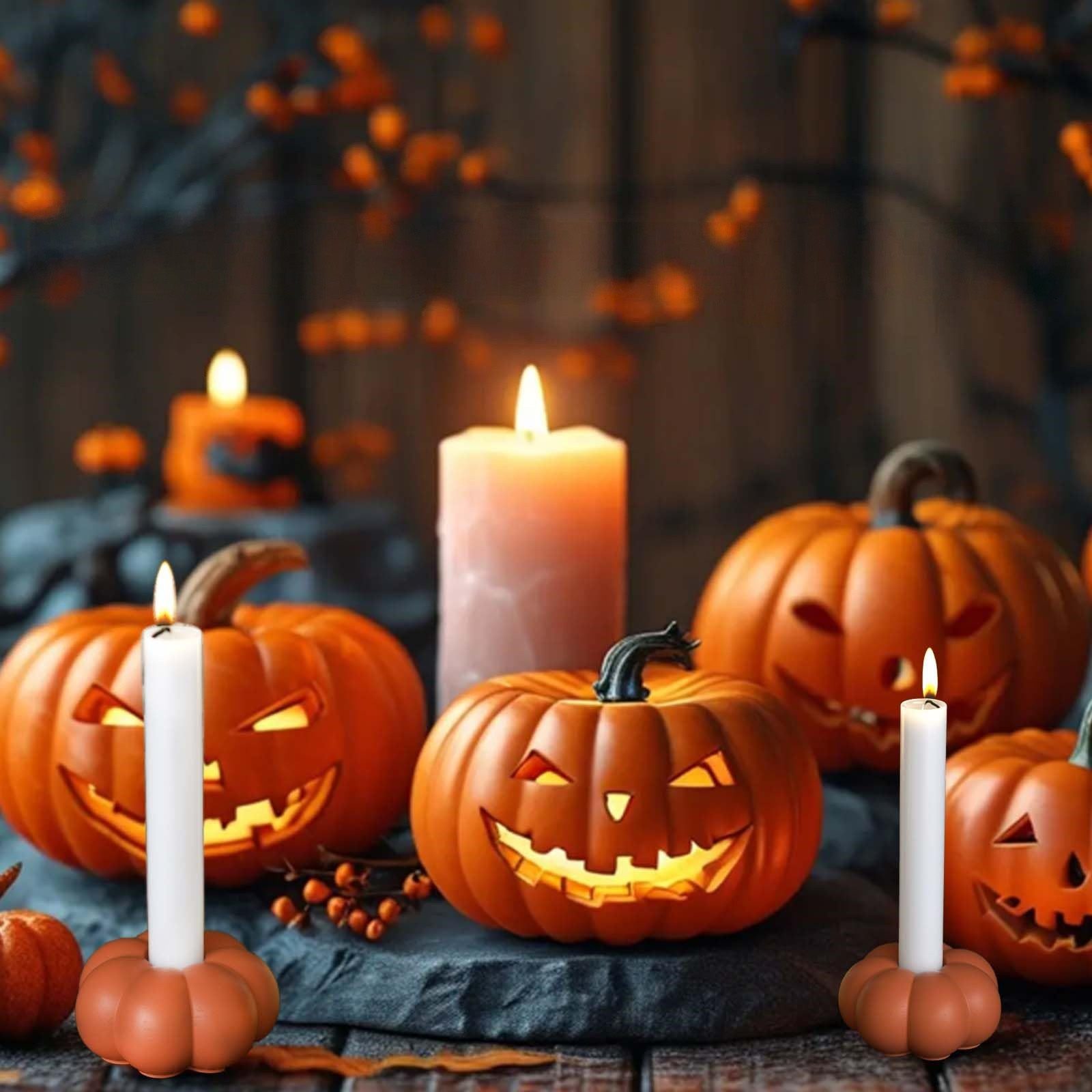 Agger Silikonform 2 Stück Silikonform Kürbis, Silikonformen Gießformen Herbst, (2-tlg), Gießformen Silikon Kürbis für Halloween-kerzenform