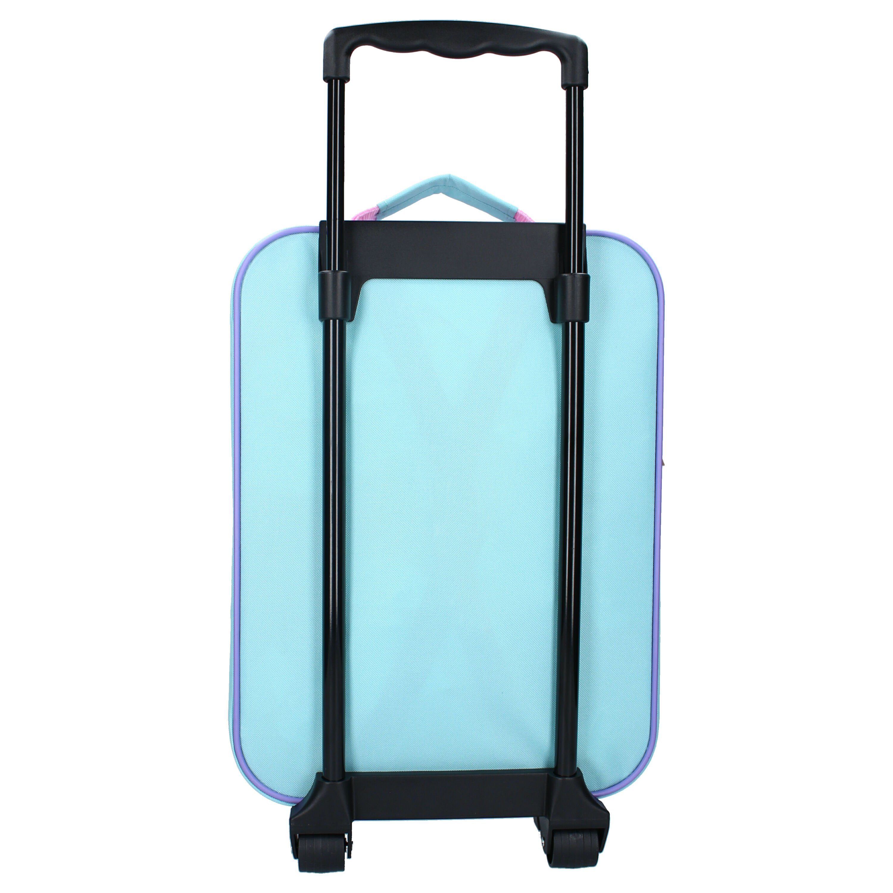 Disney Frozen Kinderkoffer Eiskönigin Elsa Trolley Koffer Kindertrolley Trolly Kinder Mädchen, 2 Rollen, Innenmaß: 40x30x10cm (12 Liter), Gesamtmaße: 47x31x13cm (Griff: 76cm)