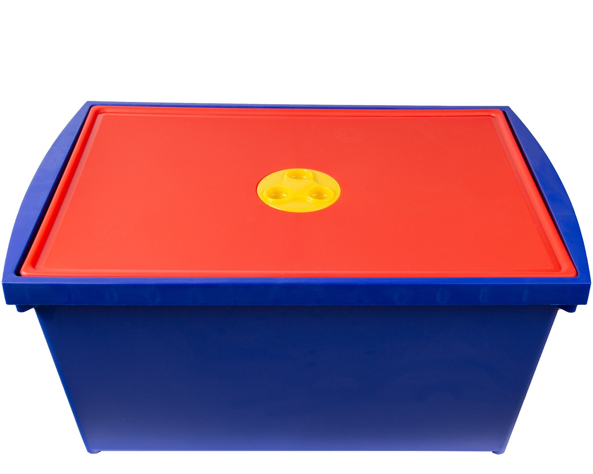 ONDIS24 Aufbewahrungsbox Spielzeugkiste mit Deckel, 28 L, Stapelbox System Box M, Malkiste hoch, Spielzeugbox für Kinder