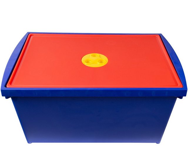 ONDIS24 Aufbewahrungsbox “Aufbewahrungsbox mit Deckel, Spielzeugkiste 28 L, Stapelbox System Box M, Malkiste hoch, Spielzeugbox für Kinder”