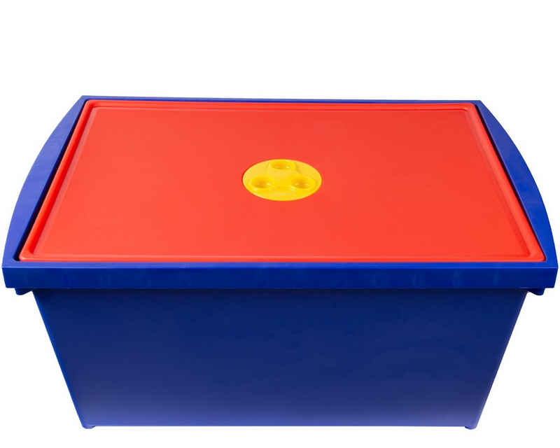 ONDIS24 Aufbewahrungsbox Spielzeugkiste mit Deckel, 28 L, Stapelbox System Box M, Malkiste hoch, Spielzeugbox für Kinder