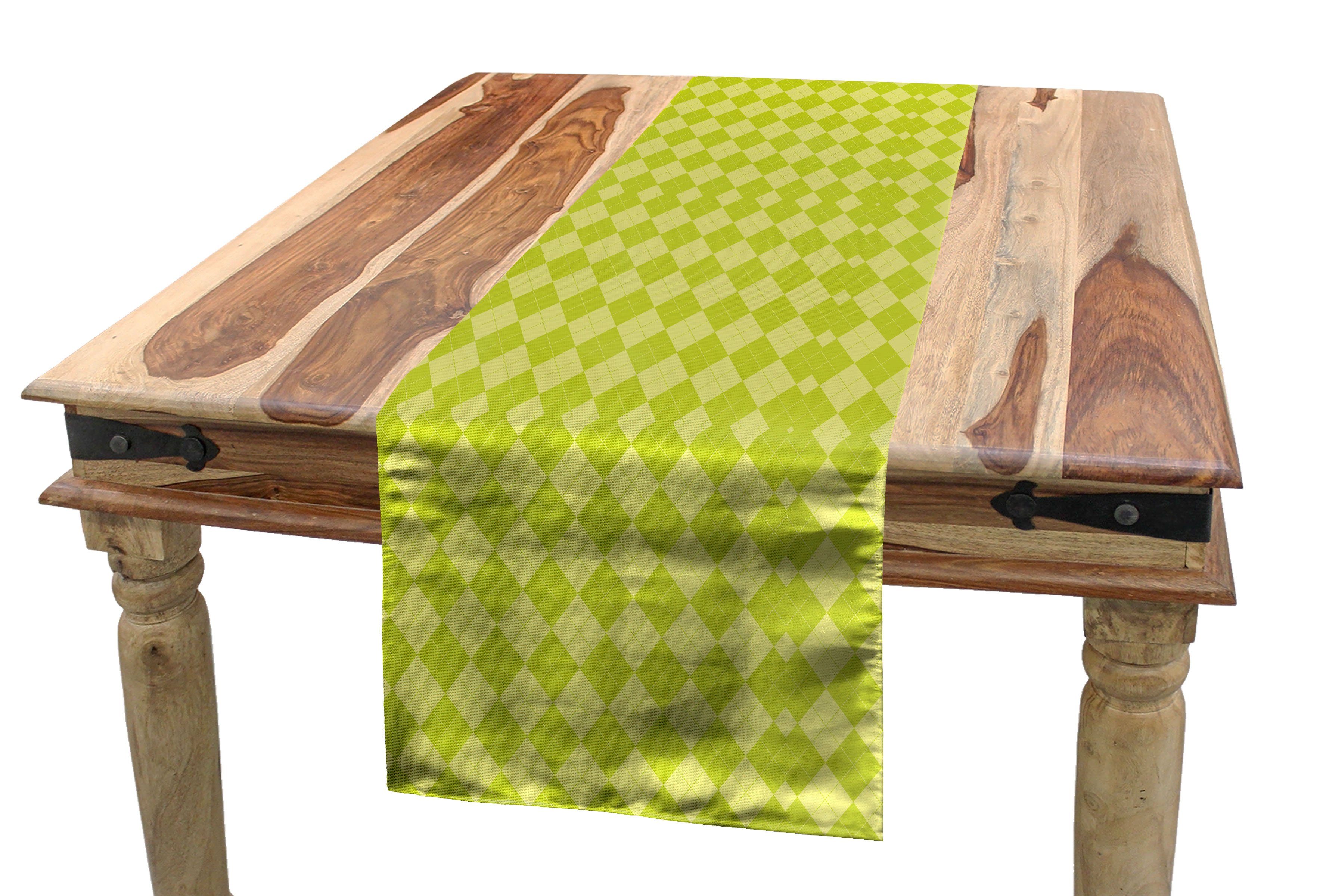 Abakuhaus Tischläufer Esszimmer Küche Rechteckiger Dekorativer Tischläufer, geometrische Rhombus Greeny Argyle Art