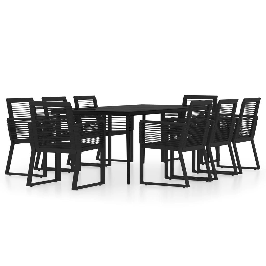 Vidaxl 9-tlg. Garten-essgruppe Schwarz günstig online kaufen