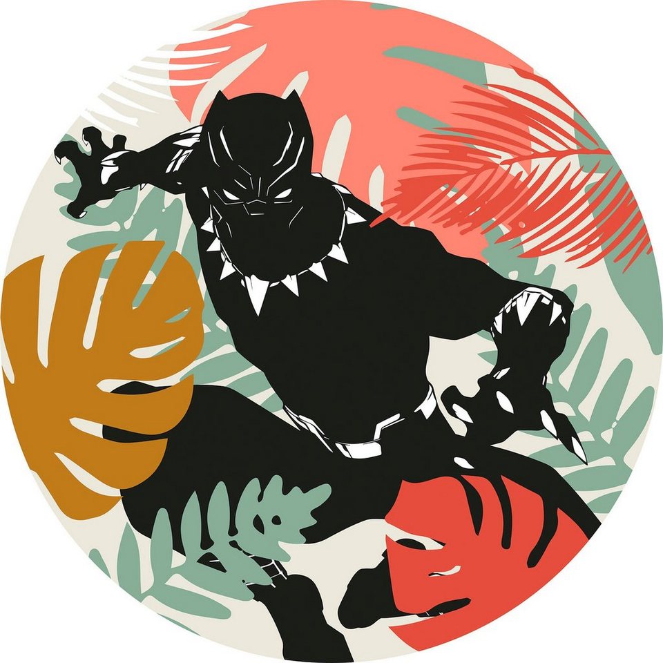 Komar Wandtattoo Winter Tropics Black Panther (1 St), Künstler: Marvel,  125x125 cm (Breite x Höhe), rund und selbstklebend