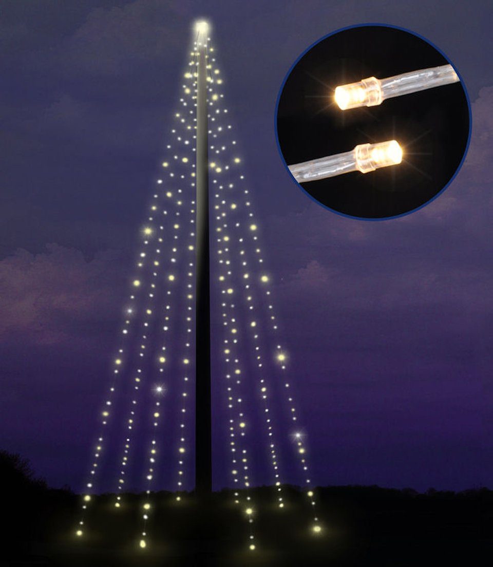 Spetebo LED Baum Fahnenmast oder Weihnachtsbaum Beleuchtung 304 LED 