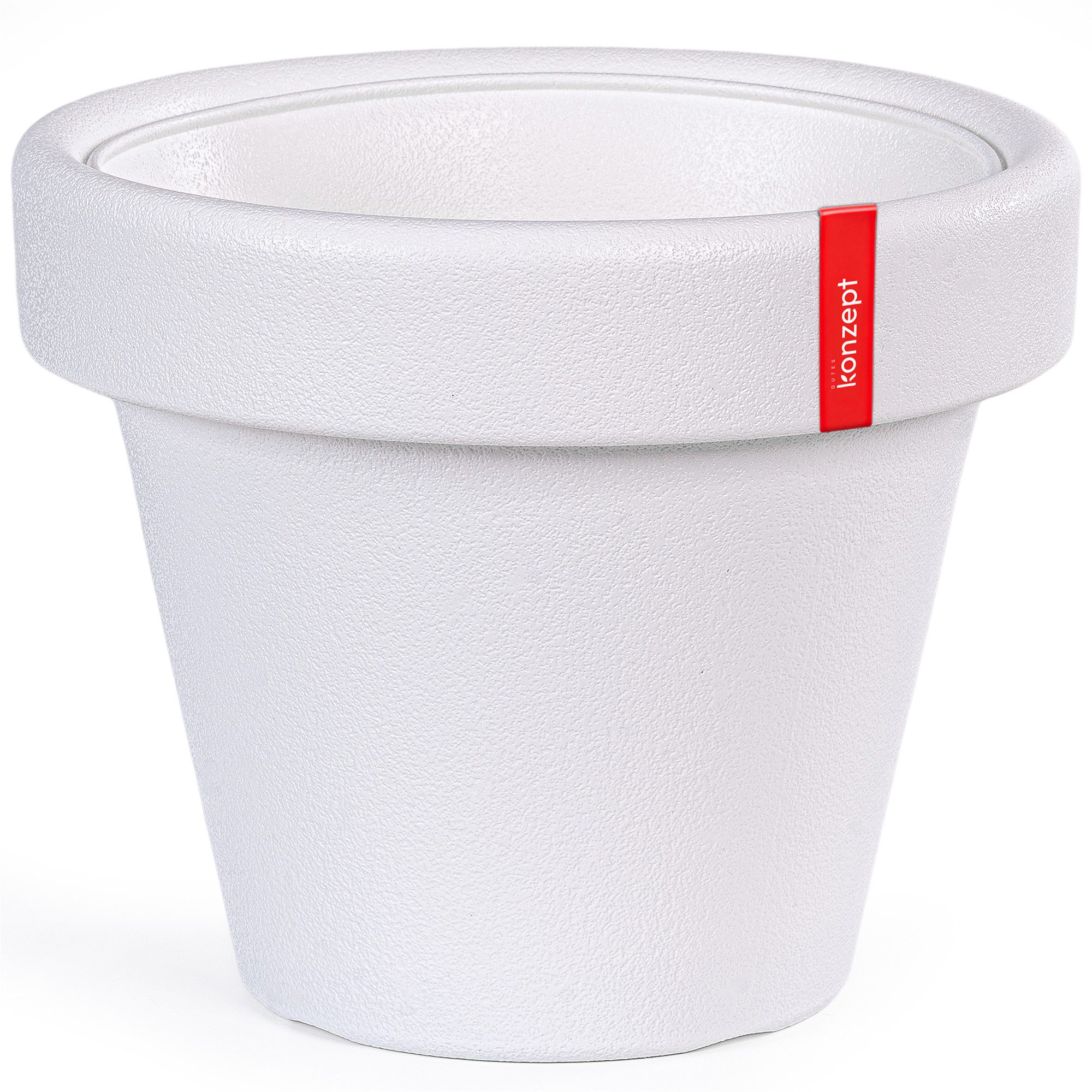 KONZEPT Übertopf 39 cm Durchmesser, H 33 cm, 20 L, aus Kunststoff in Stein-Optik, Großes Fassungsvermögen, Indoor, Outdoor, UV- & Wetterbeständig