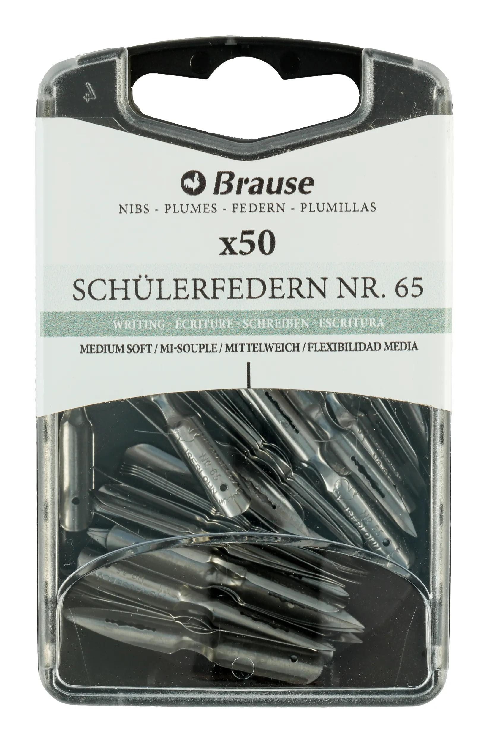 Brause Kalligraphie-Stift Schachtel mit 50 Schreibfedern Schülerfeder 65B, BRAUSE