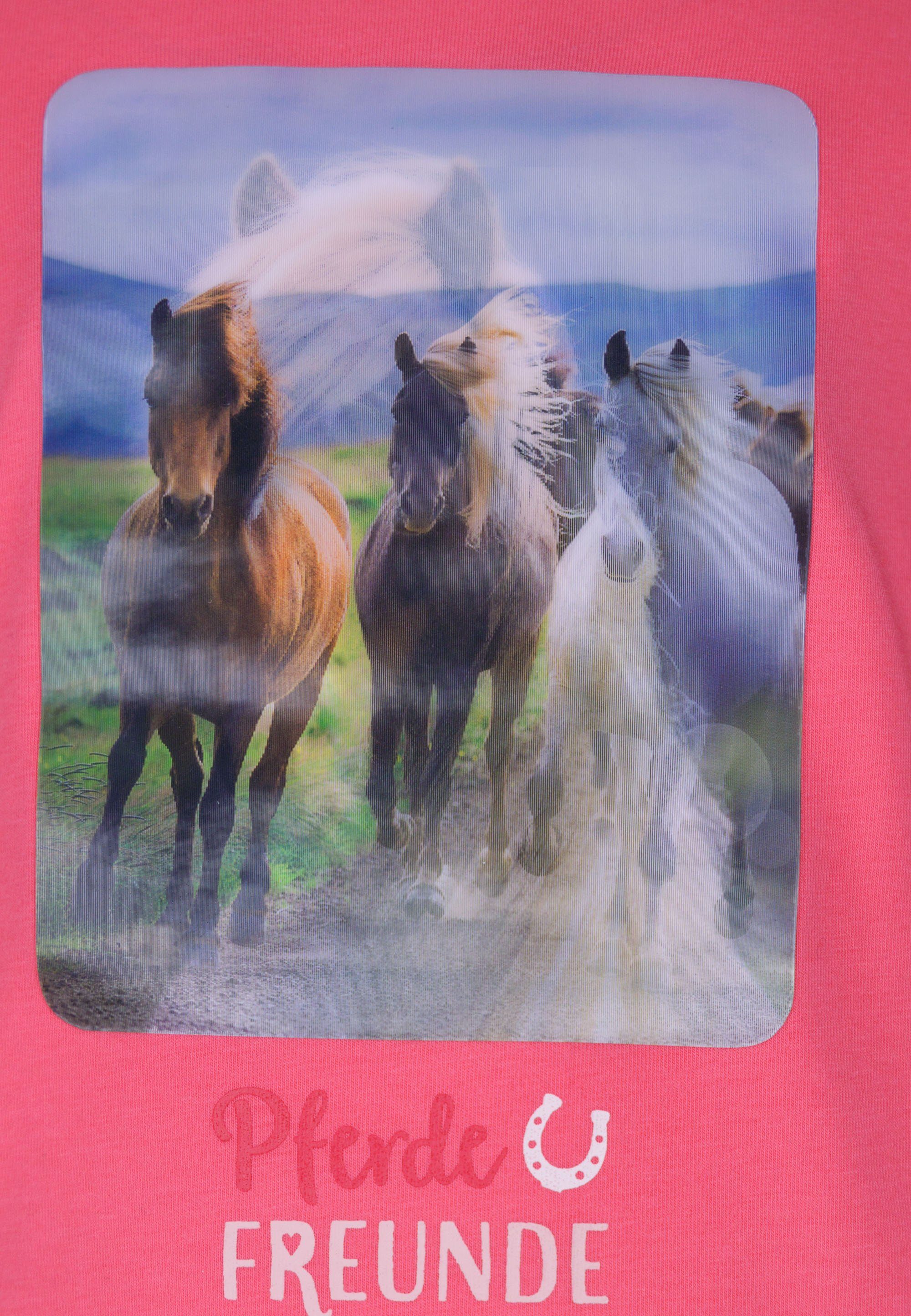 PEPPER SALT orchidee Horse Girls LS Print AND Hologram Langarmshirt (1-tlg)