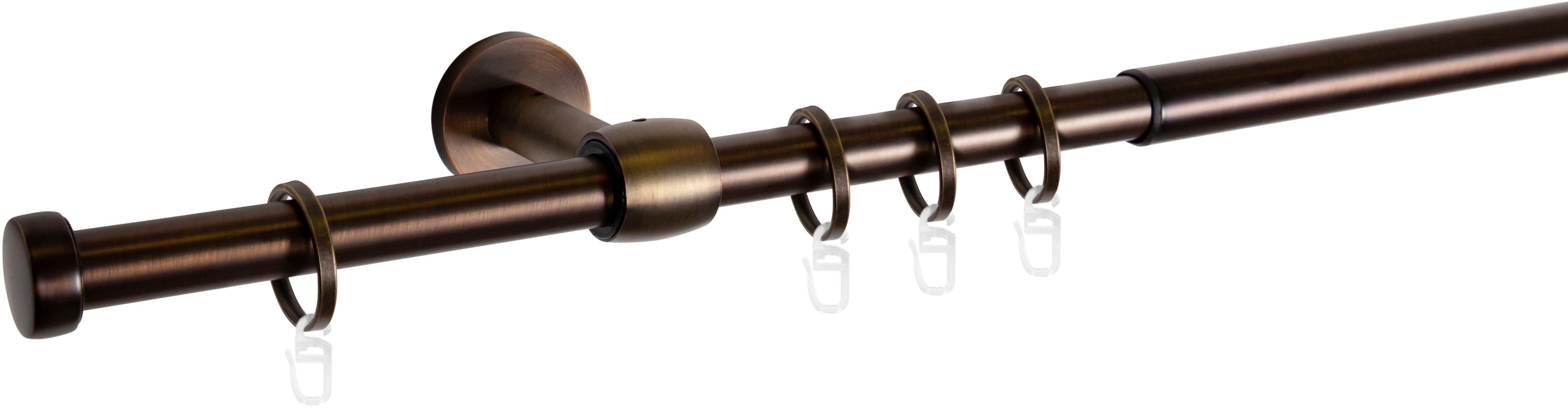 Gardinenstange Cap-Noble, mydeco, Ø 16 mm, 1-läufig, ausziehbar bronzefarben | Gardinenstangen