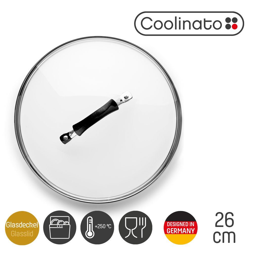 Coolinato Pfannendeckel Glasdeckel 26 cm, (1-tlg)